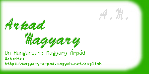 arpad magyary business card